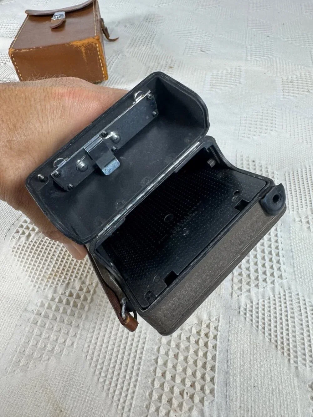 Vintage Bell and Howell Filmo Auto Load 8mm Movie Camera With Brown Leather Case
